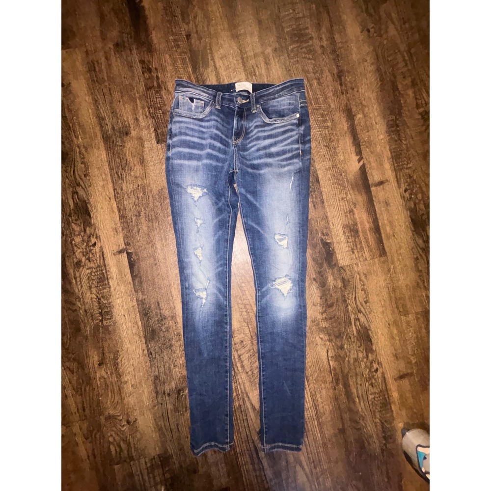 BKE Payton Skinny Jeans Womens 28 Long Distressed Medium Wash Denim Blue
